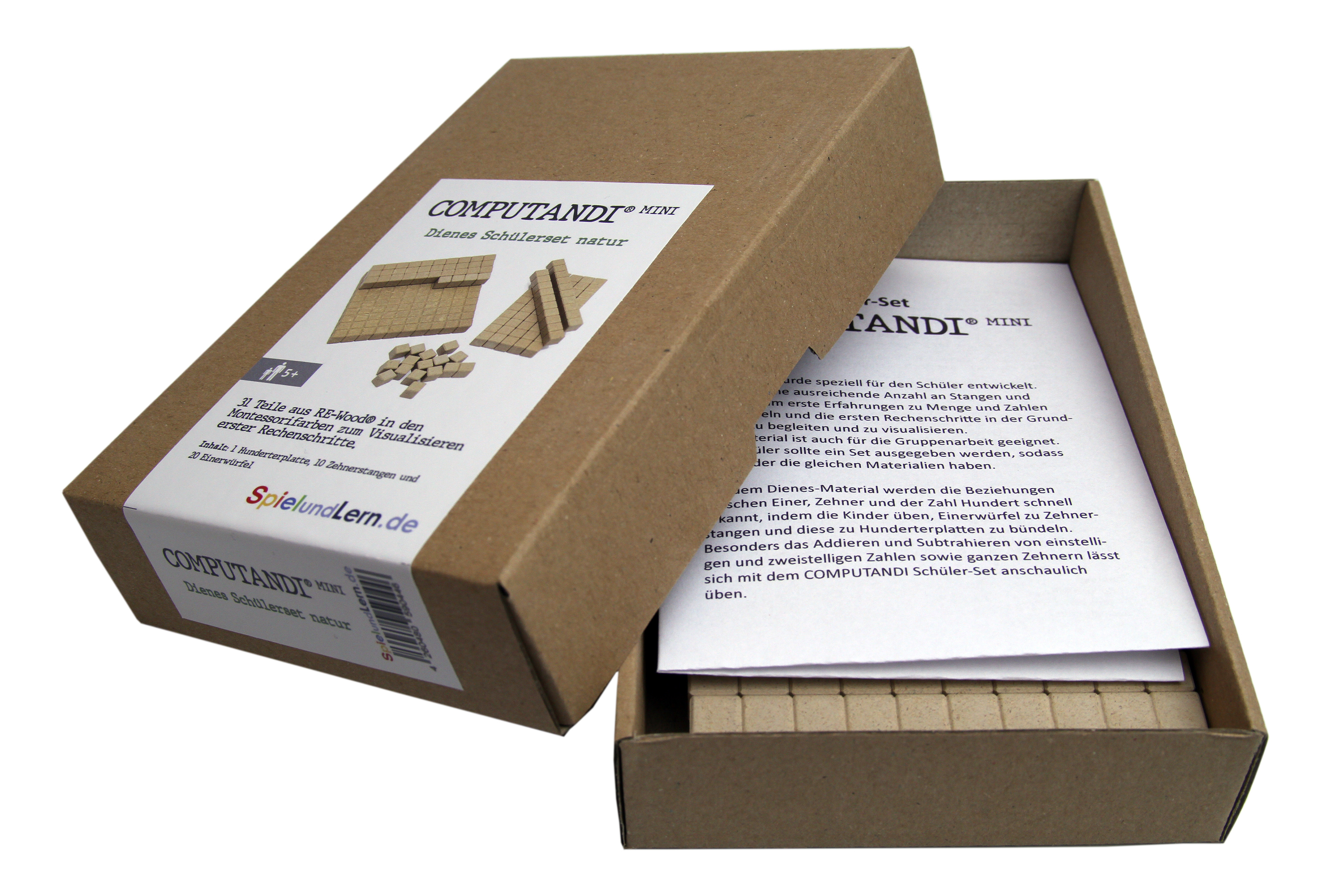 Dienes Schülerset, COMPUTANDI MINI, 31-teilig, aus RE-Wood® natur