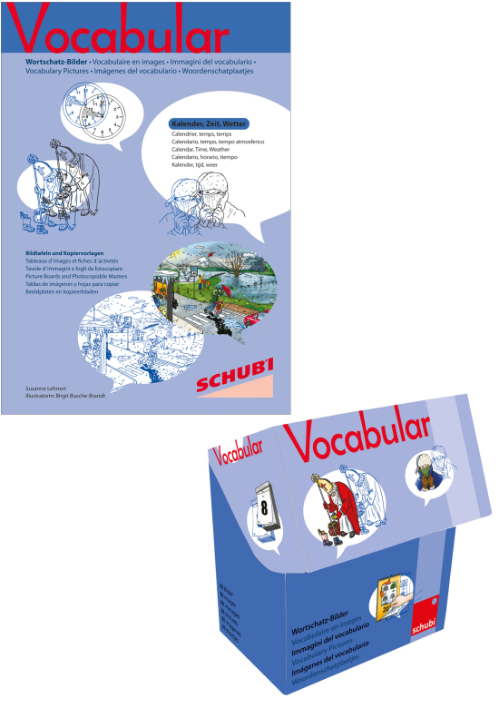 Vocabular Wortschatz-Bilder KOMBIPAKET Kalender, Zeit, Wetter, 3-99 Jahre