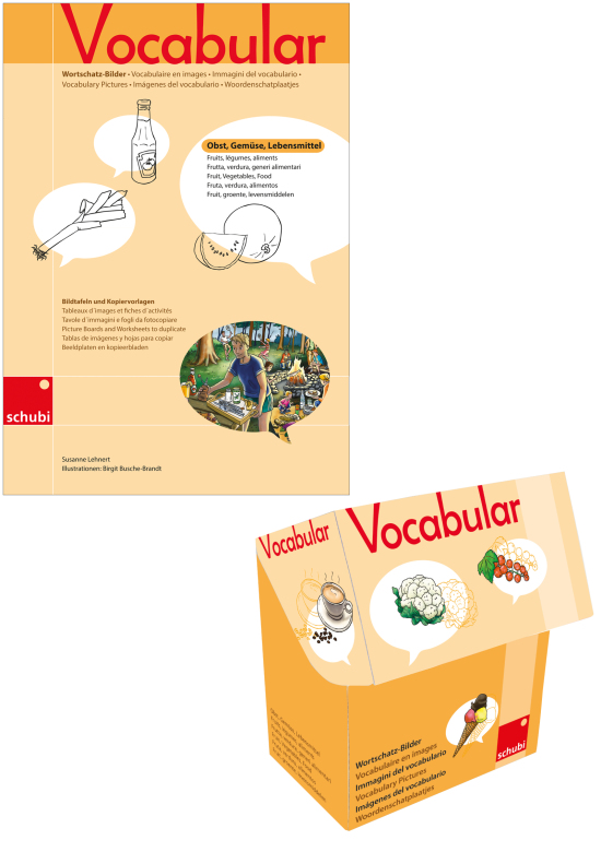 Vocabular Wortschatz-Bilder KOMBIPAKET Obst, Gemüse, Lebensmittel, 3-99 Jahre