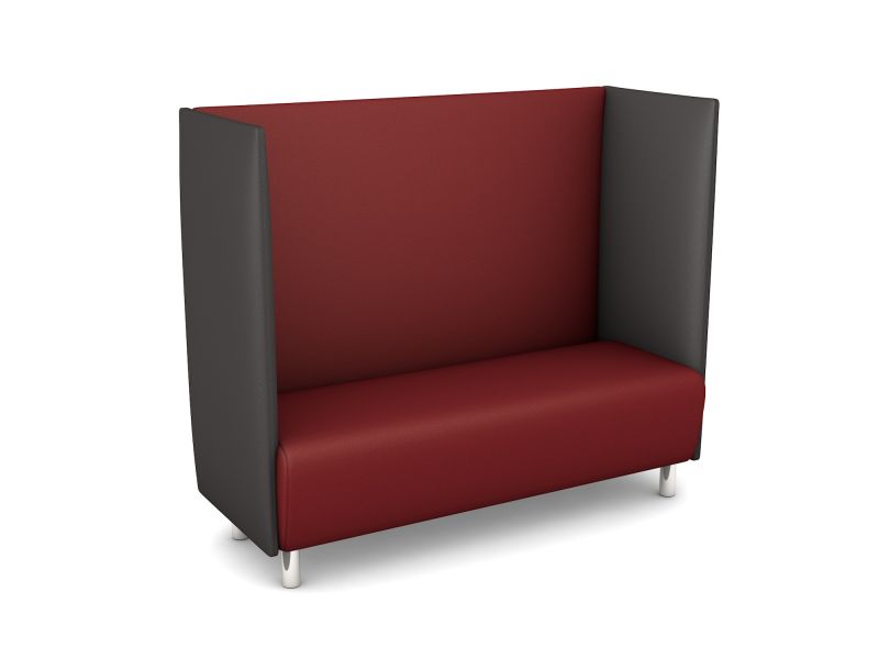 Schallschutzsofa, Akustiko Berlin, B1 CME (schwer entflammbar), Kunstleder, Kirsche 033123