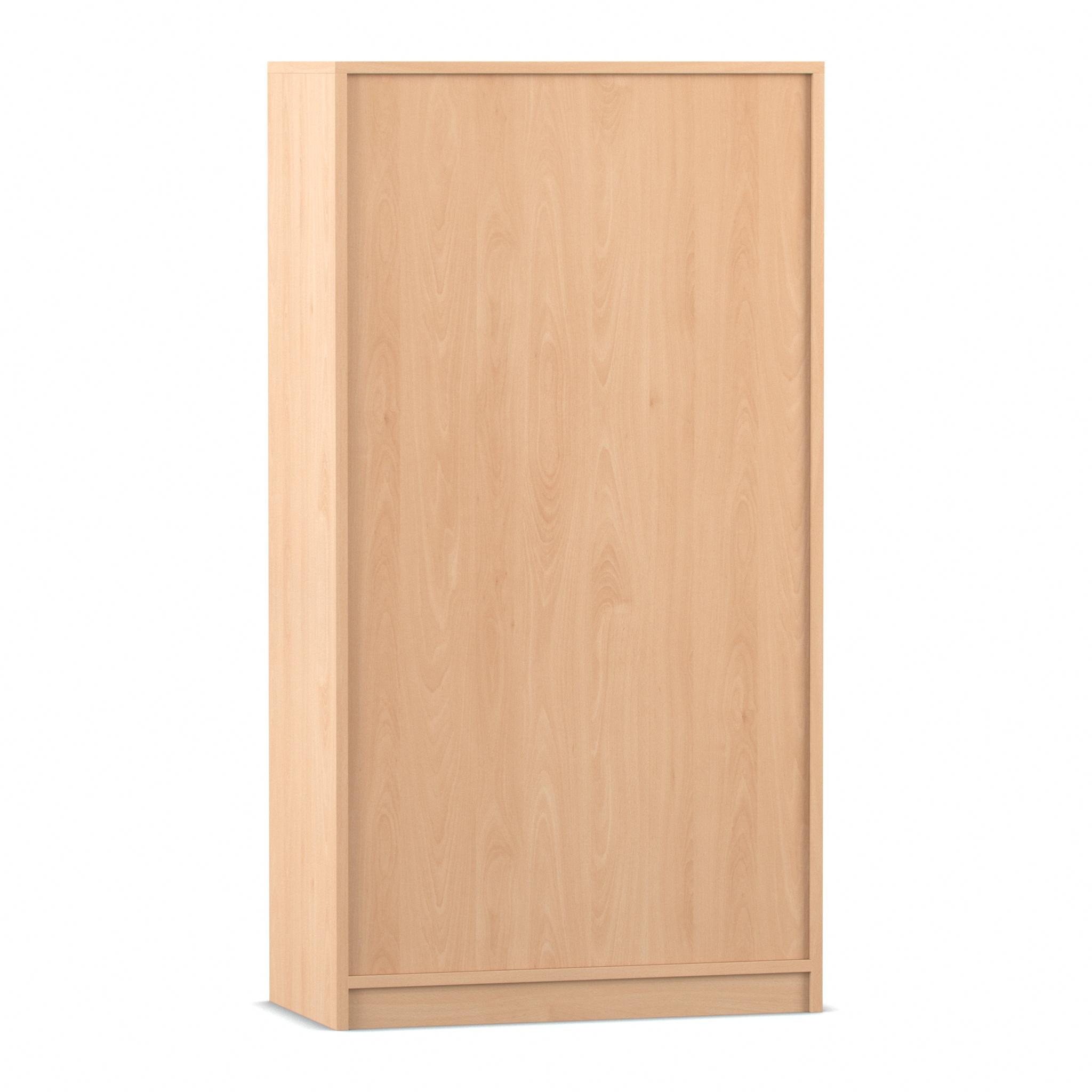 Flexeo Rollladenschrank mit Sockel, Buche hell, HxBxT: 150,5x80x40 cm, Bügelgriff eckig mit Schloss
