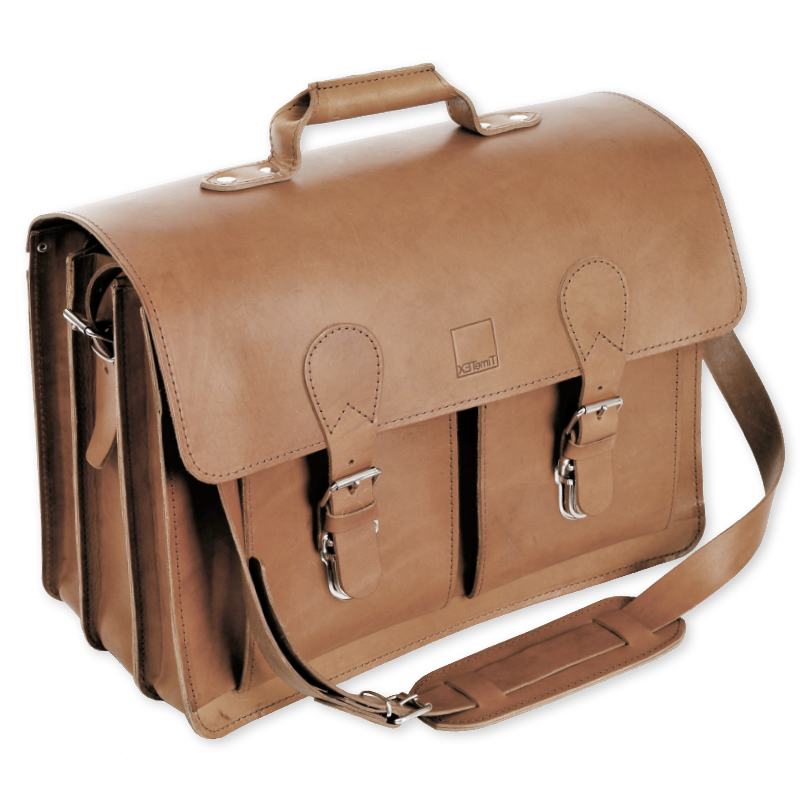 TimeTEX Büchertasche Probata XXL, cognac, Sattelleder