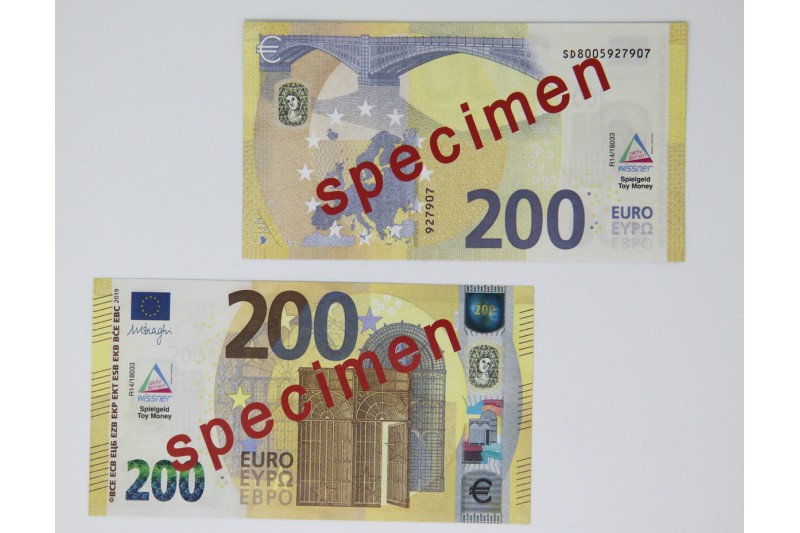 100 Stück Euro-Scheine Spielgeld zu 200 Euro
