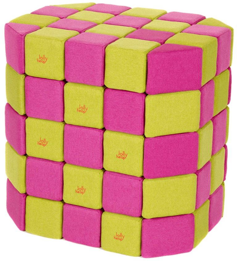 Jolly Heap Set BASIC pink-grün, Riesen-Magnetbausteine, schallabsorbierend