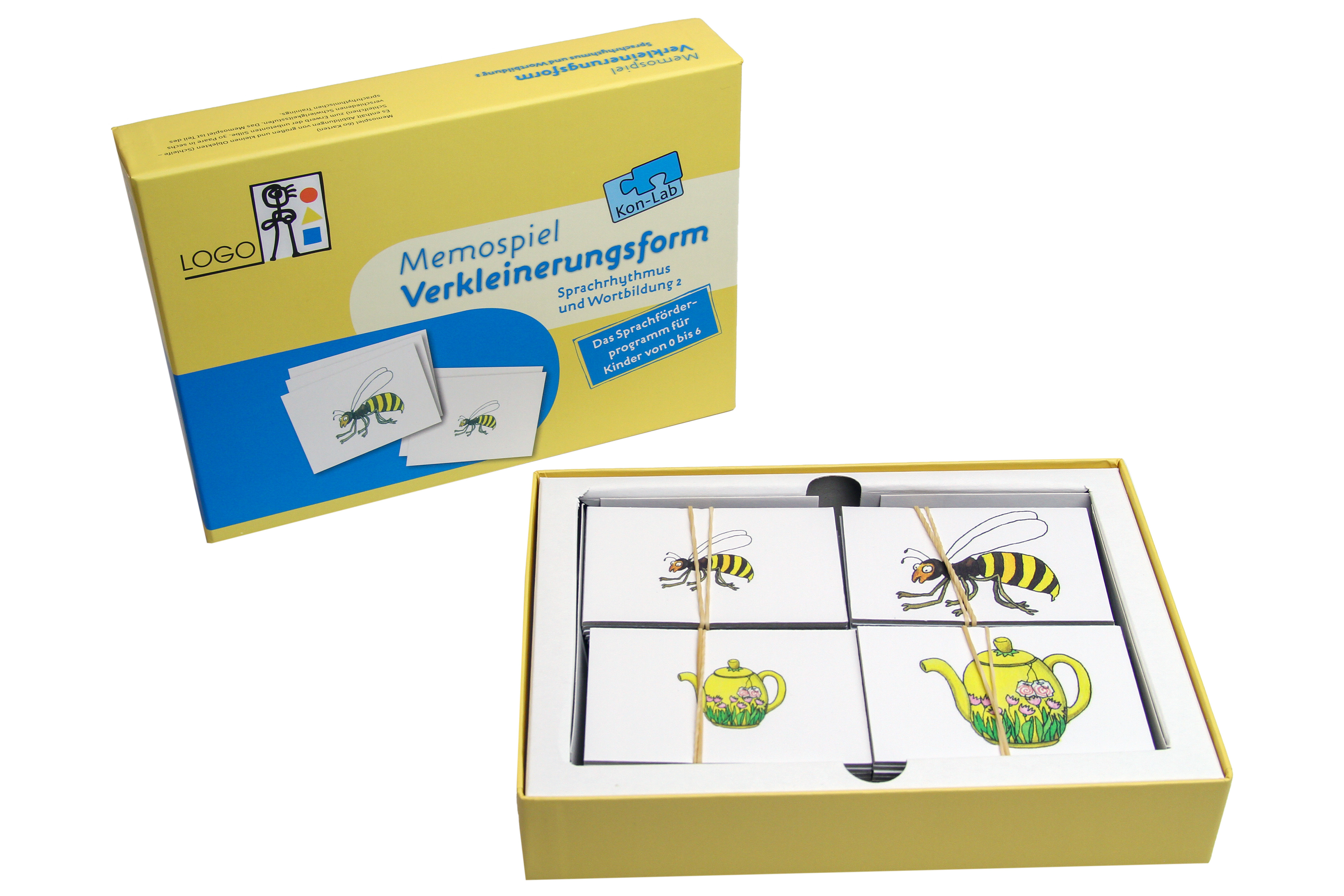 Kon-Lab Memospiel Verkleinerungsform mit Anleitung für Eltern, 0-10 Jahre