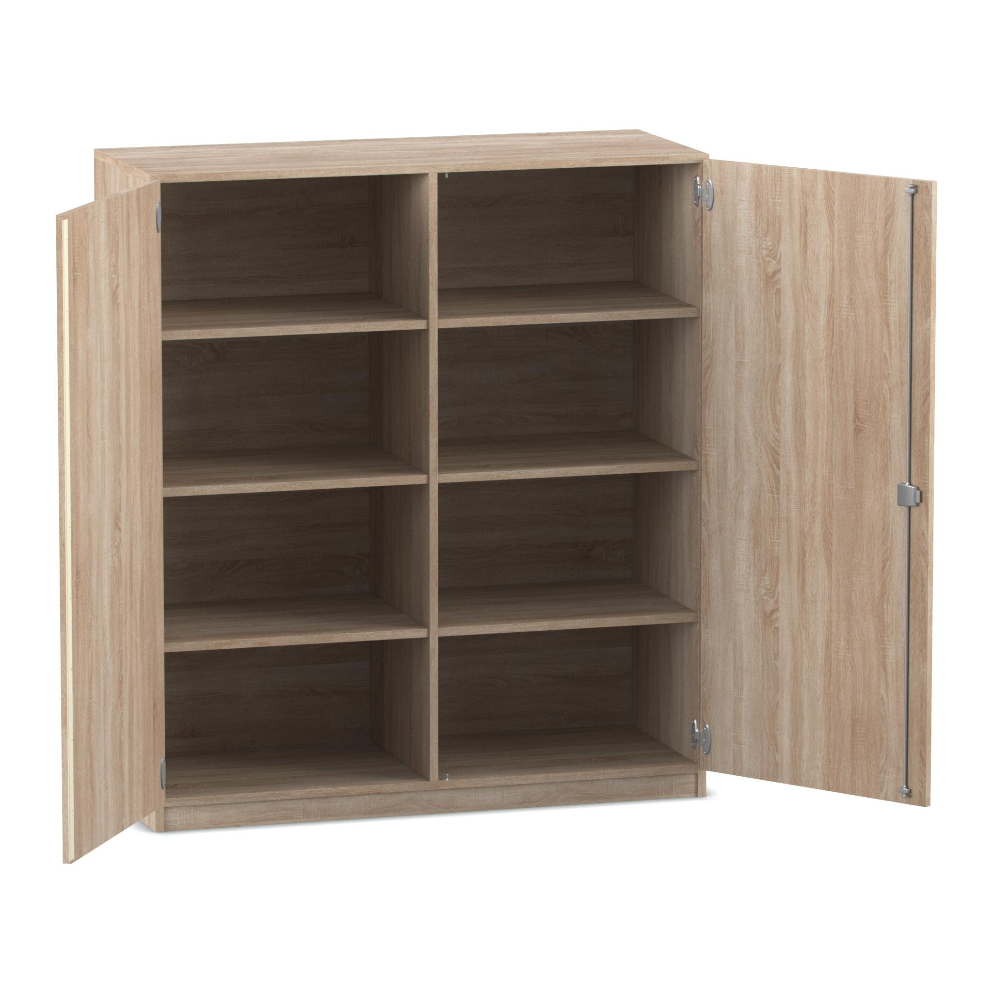 Flexeo® Unterschrank, Eiche natur, HxBxT: 143,9 x 126,4 cm x 60 cm, 3 Fachböden, Dreholive