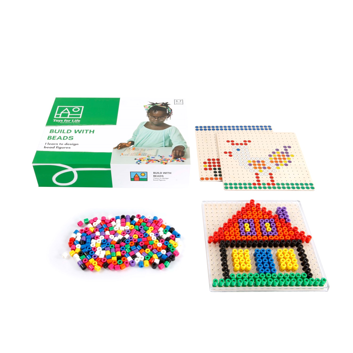 Mit Perlen bauen, Perlen-Steckspiel, 3-7 Jahre