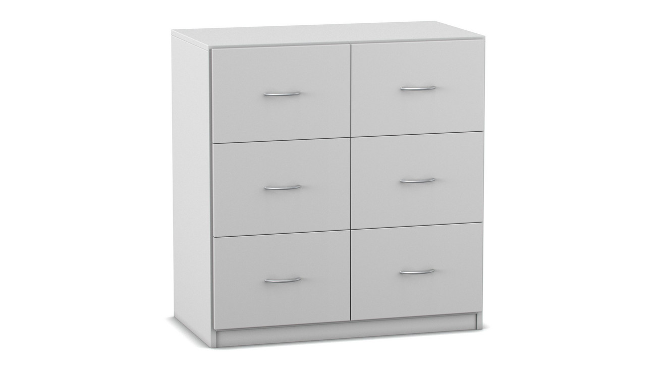 Flexeo Schrank, grau, HxBxT: 99,1 x 94,4 x 50 cm, 6 große Schubladen, Sockel