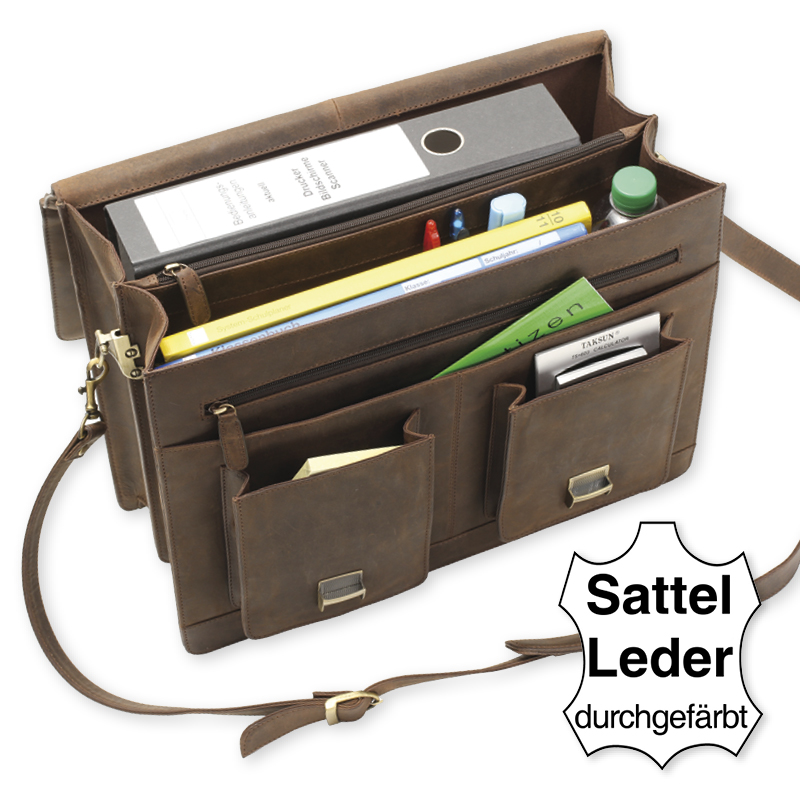 TimeTEX-Büchertasche Selecta Classic, ranger, Sattelleder