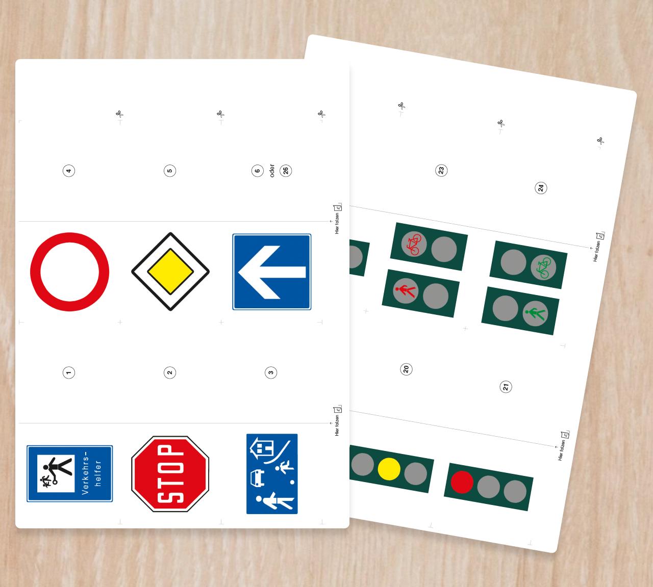 Verkehrszeichen - Kinder im Verkehr, Halbfertig-Material