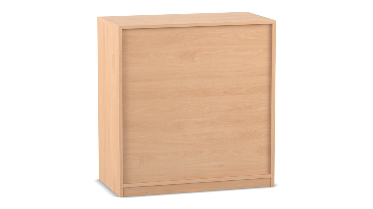 Flexeo® Schrank, Buche hell, 6 kleine Schubladen, Türanschlag rechts, HxBxT: 99, 1 x 94,4 x 40 cm, Bogengriff mit Schloss