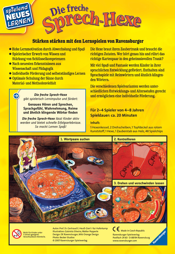 Die freche Sprech-Hexe, Sprachförderspiel, 4-9 Jahre