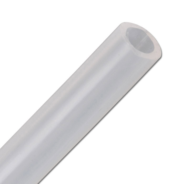 Nahaufnahme eines transparenten PVC-Schlauchs für den industriellen Gebrauch