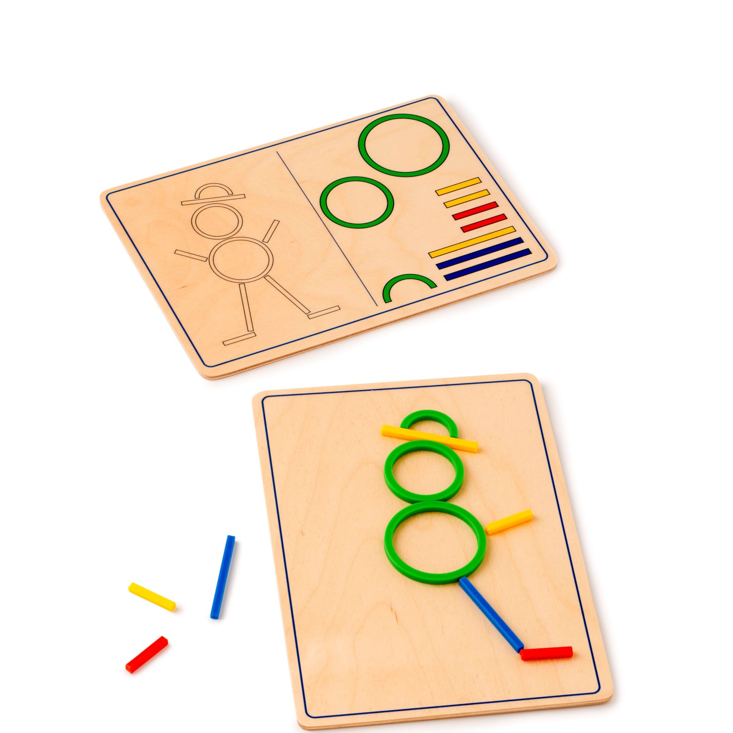 Ringe und Stöckchen, Legespiel mit Aufgabenkarten, ab 3 Jahre