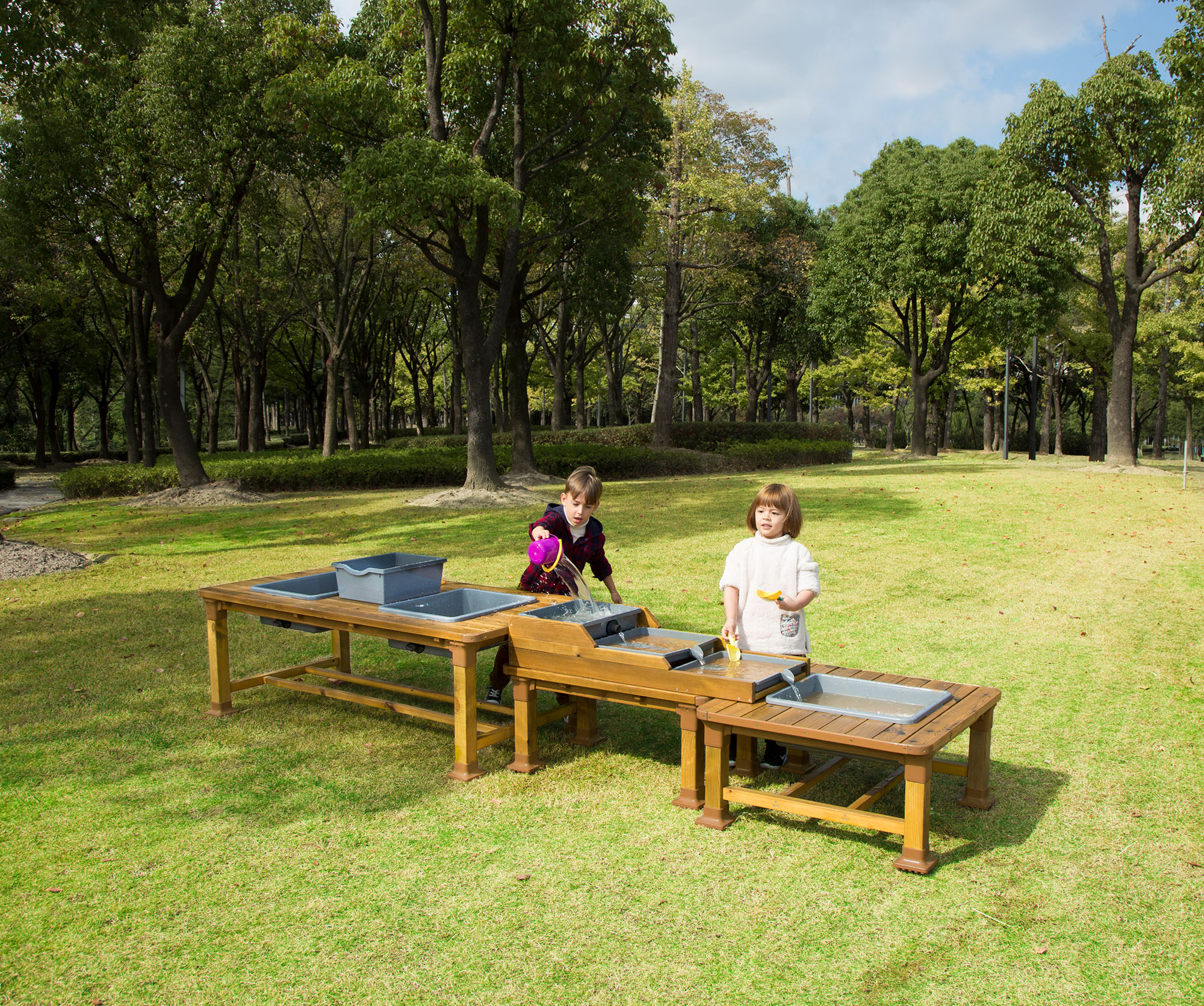 Outdoor Sand- und Wassertische, 3er Set