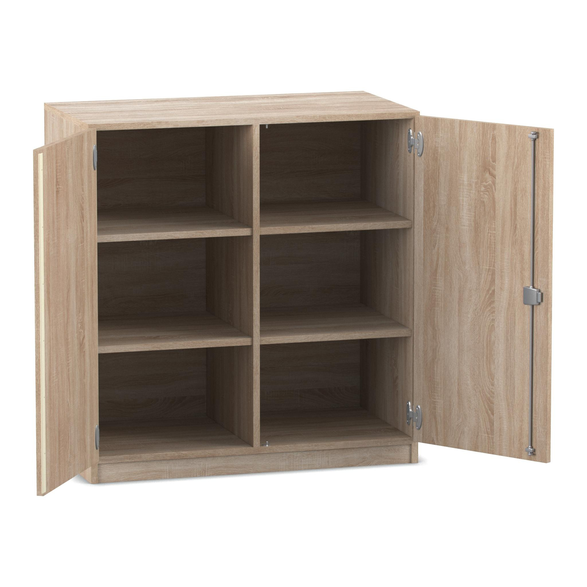 Flexeo Unterschrank, Eiche natur, HXBXT: 99,1x94,4x60 cm, 6 Fächer, Sockel, Dreholive