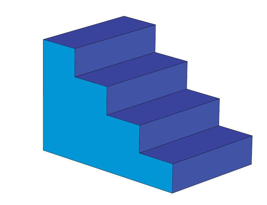 Treppe 4-stufig MAXI blau/hellblau, ab 4 Jahre