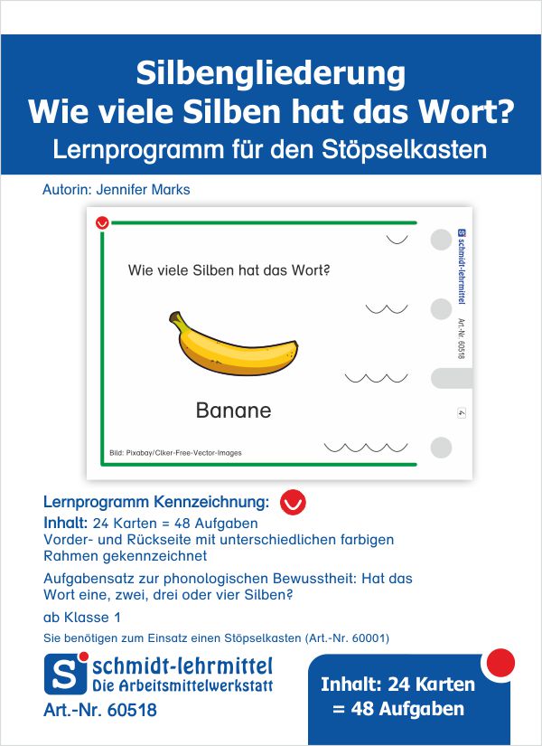Stöpselkarten 'Silbengliederung - Wie viele Silben hat das Wort?'