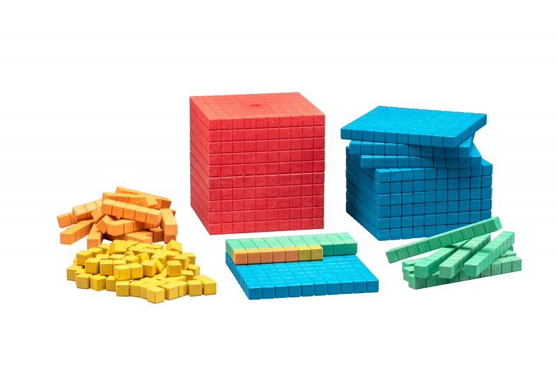 Dienes Grundsortiment in 5 Farben aus RE-Wood®, Set I, 141 Teile im Karton
