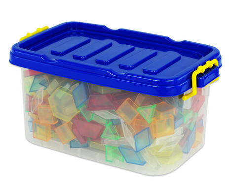 Transparente Pattern Blocks, 360 Teile in Stapelbox, 4-7 Jahre