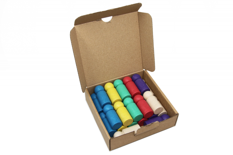 Spielfiguren in 6 Farben aus RE-Wood