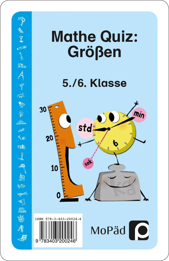 Mathe-Quiz: Größen, Kartenspiel, 5.-6. Klasse