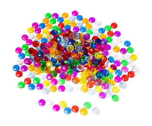 Muggelsteine transparent. glitzernd, Legematerial, ab 3 Jahre
