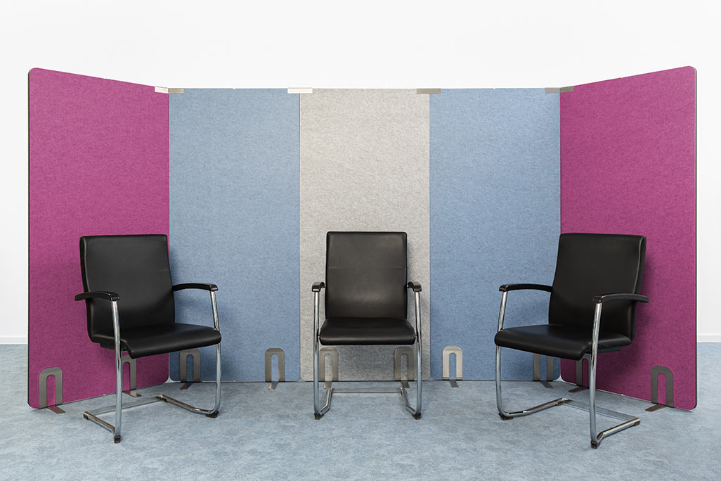 Lärmschutz Akustik-Trennwand, Pink, 180x60 cm, soni STELLWAND