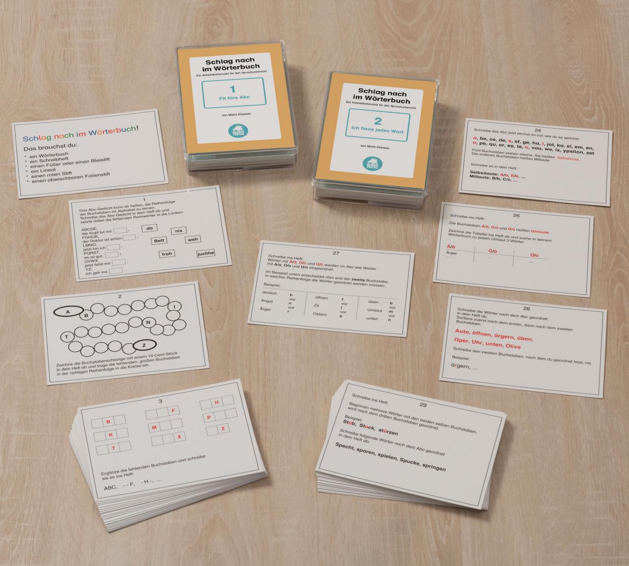 Schlag nach im Wörterbuch, Dosen 1 + 2, Übungsmaterial komplett, 3.-4. Klasse