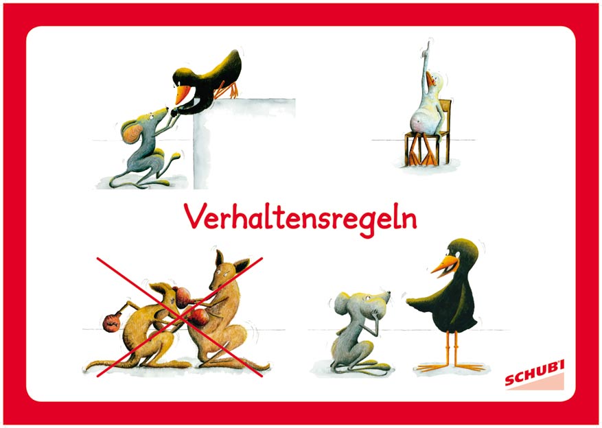 Verhaltensregeln, 16 Bildkarten, 4-9 Jahre