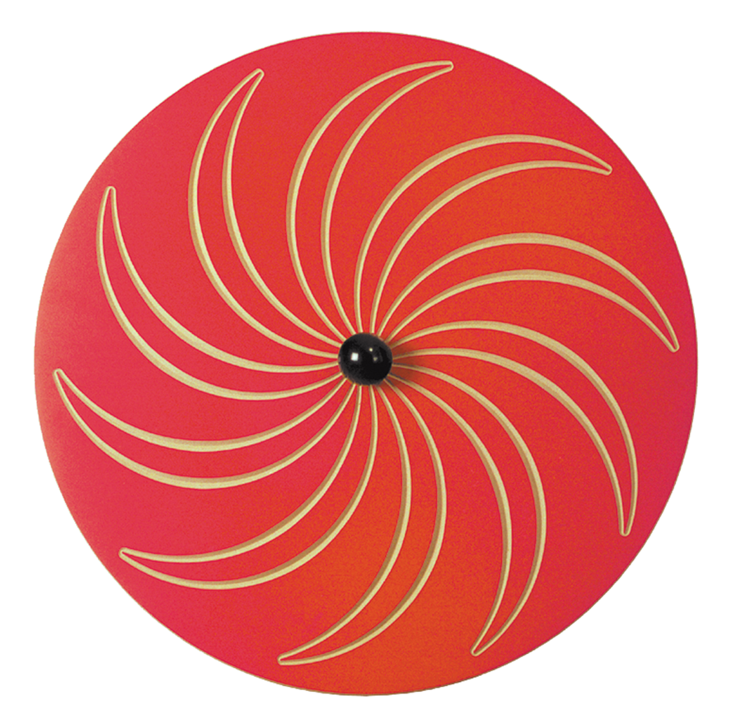 Wandkreisel Spirale mit Wandhalterung, blau und rot, 63 cm Ø
