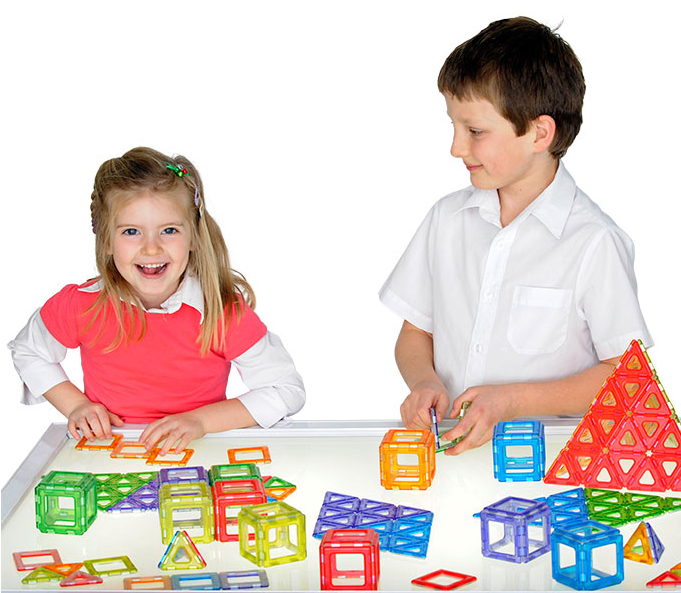 Translucent Magnetic Polydron Set, 64 Teile