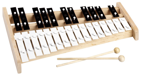 bel-O-ton Alt-Glockenspiel chromatisch, 27 Metall-Klangstäbe im Holzrahmen