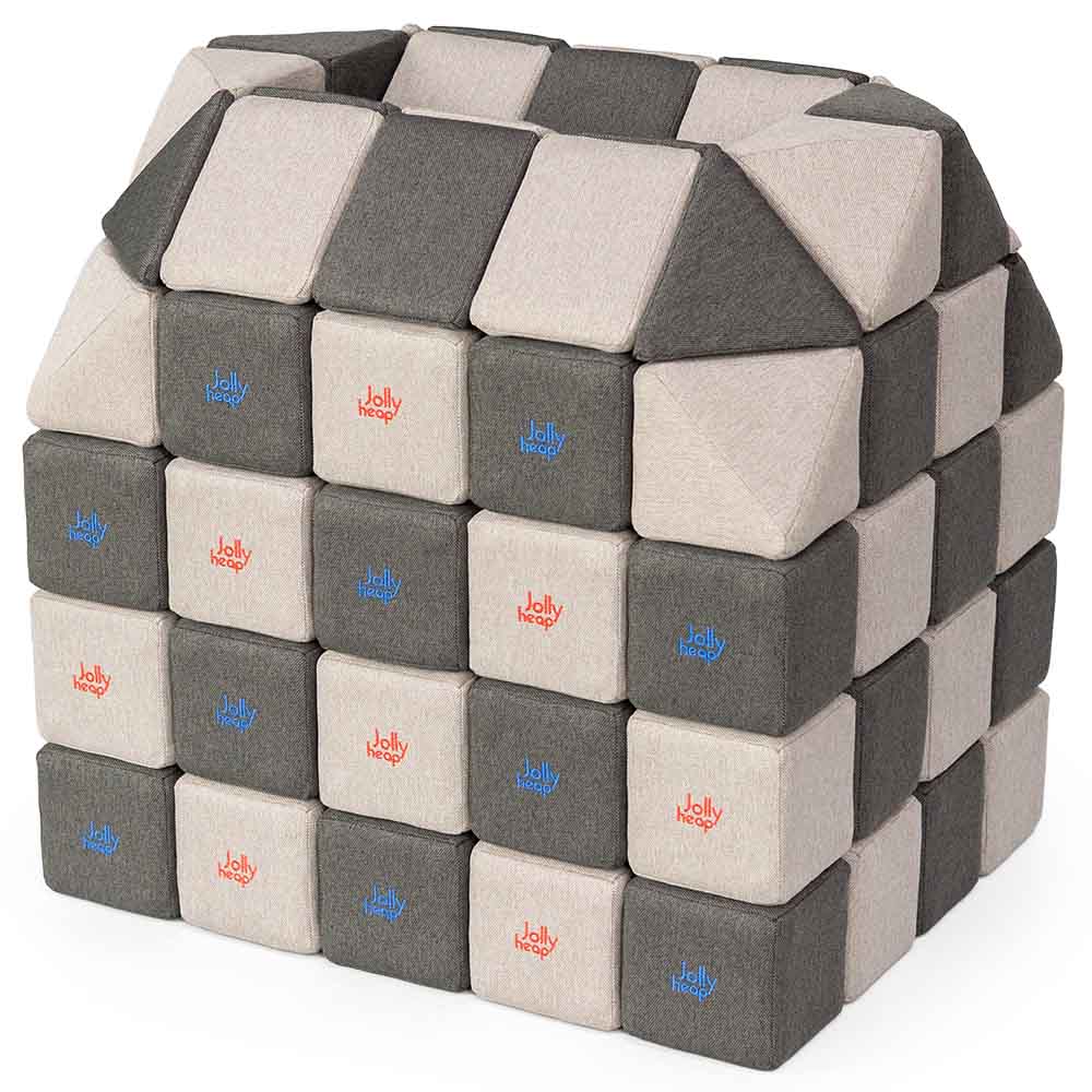Jolly Heap Set CREATIVE grau-hellgrau, Riesen-Magnetbaussteine