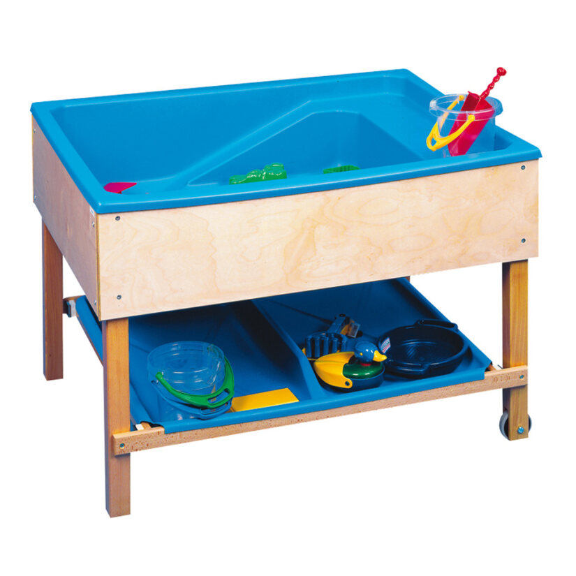 Behälter mit Hahn und Abfluss für den Sand-Wasser-Tisch