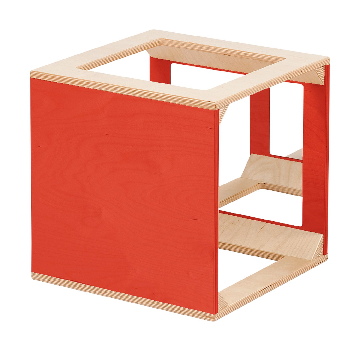 Spiegelwürfel farbig gebeizt, rot