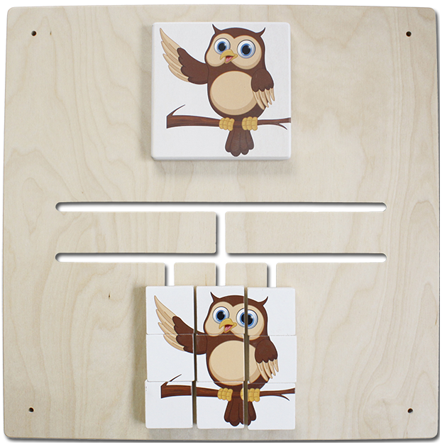 Wandspiel Labyrinth-Puzzle Eule
