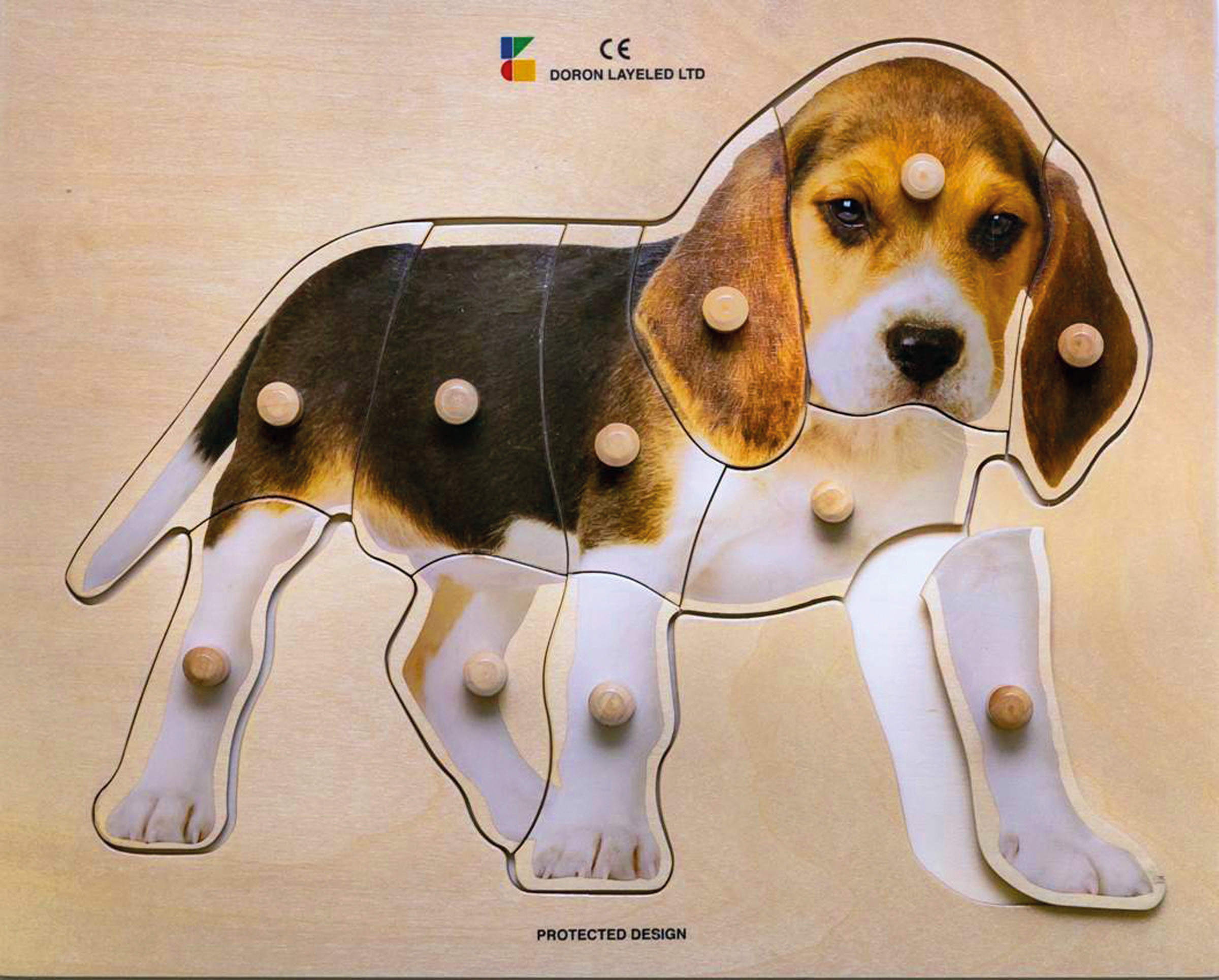 Holz-Puzzle Hund mit großen Griffen, ab 2 Jahre