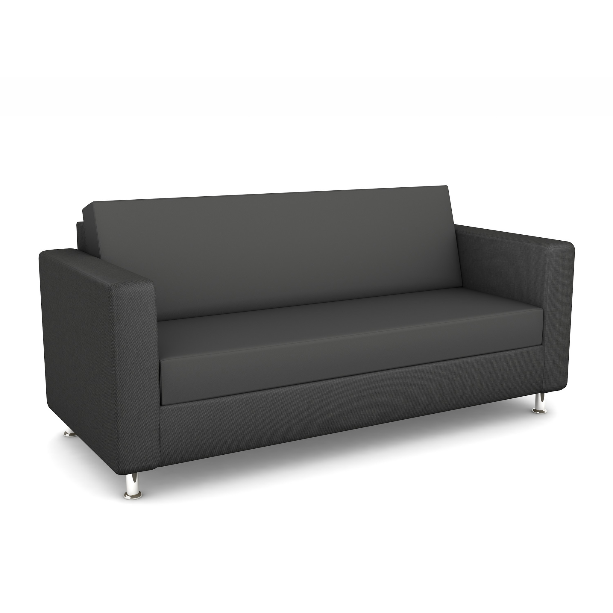Betzold LoungeFlex Sofa, 3-Sitzer, Farbe Sitzfläche: KL EDENFree ED-476 Iron, Seitenteile: Newlife Eco: Dunkelgrau