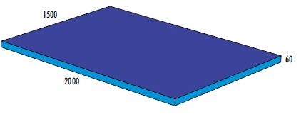 Turnmatte BLAU / HELLBAU, 200 x 150 x 6 cm