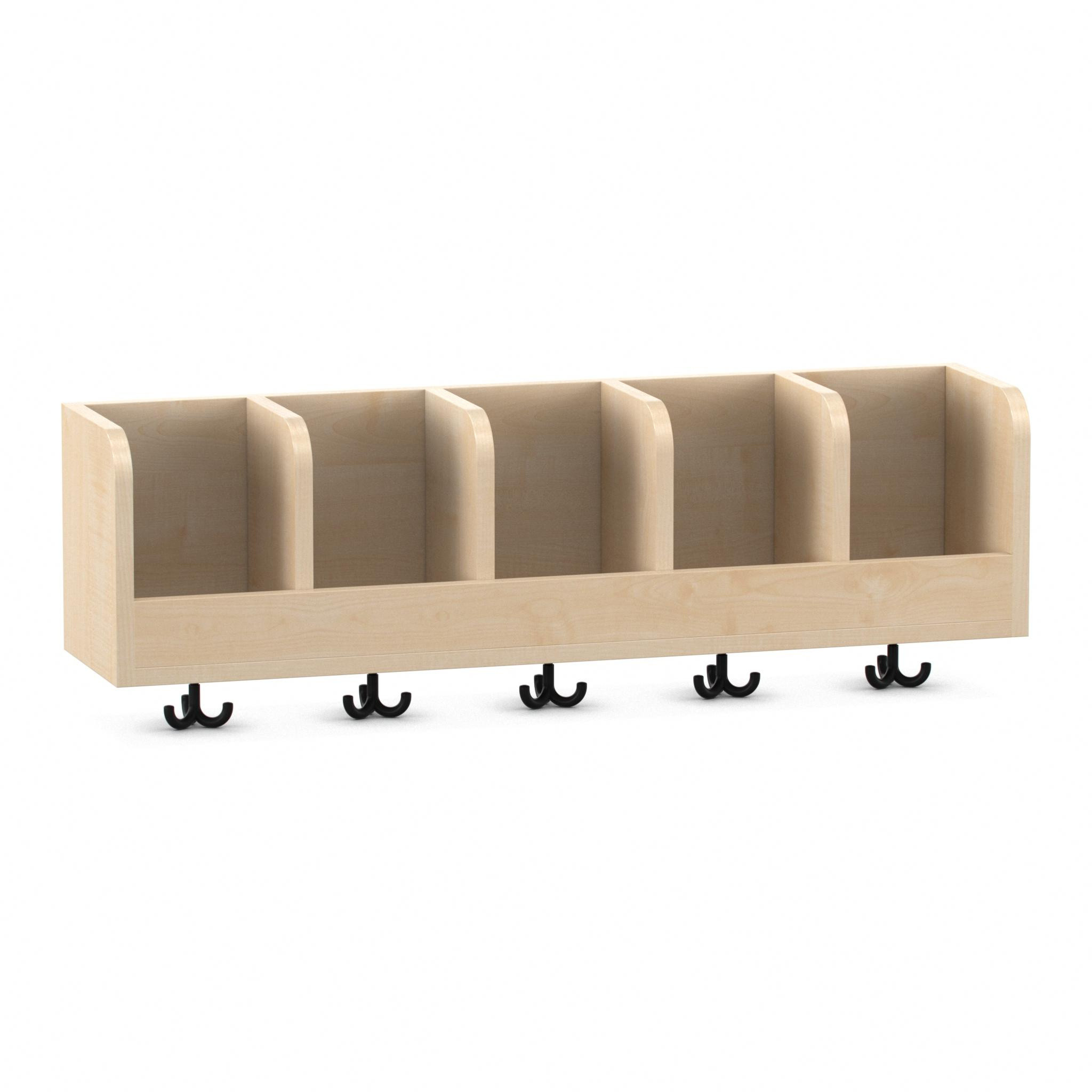 Flexeo Hängegarderobe Armadio, Ahorn honig, HxBxT: 33 x 100 x 23 cm, mit 5 Haken