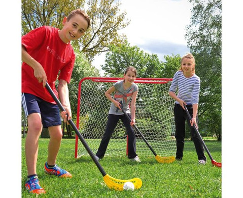 Unihockey-Satz, 6 rote und 6 gelbe Schläger, ab 7 Jahre