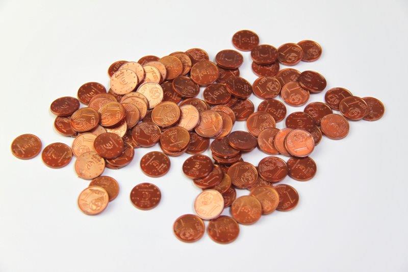 Geld Euro-Münzen Spielgeld 1 Cent