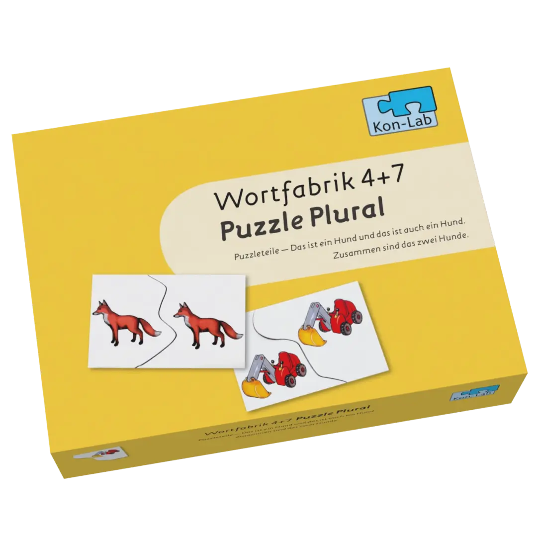 Kon-Lab Puzzle Plural, Sprachrhythmus und Wortbildung 3 mit Anleitung für Eltern, 0-10 Jahre