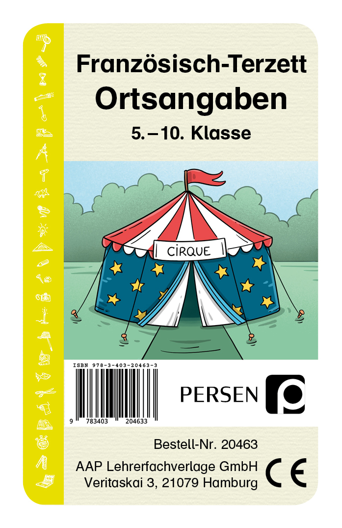 Französisch-Terzett: Ortsangaben, Kartenspiel, 5. bis 10. Klasse