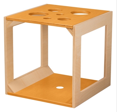 Krabbelwürfel mit Sinnesmaterial orange