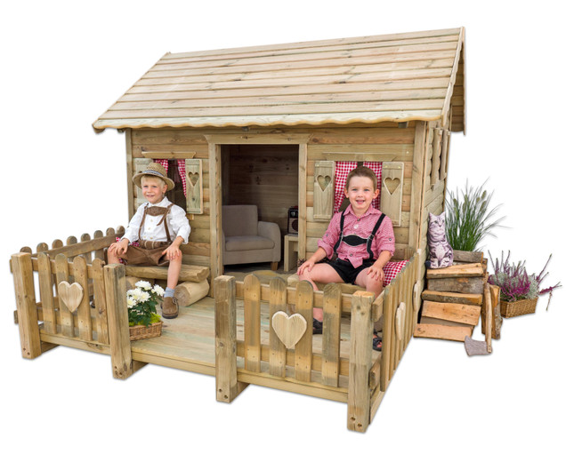 Spielhaus Hüttengaudi, 170 x 179,5 x 221 cm, aus Naturholz