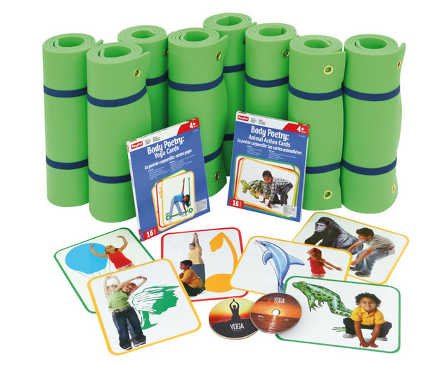 Yoga-Klassenset, 8 Gymnastikmatten, 2 Yoga-Kartensätze inkl. CD, ab 6 Jahre