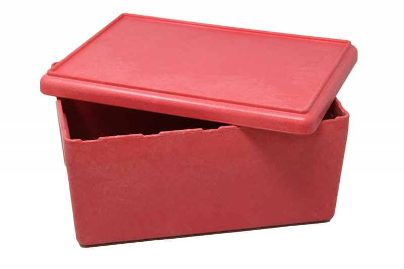 RE-Wood® Box mit Deckel 25 x 18 x 11,5 cm - 4 l, rot, im Karton