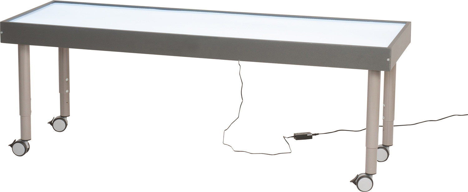 Großer Leuchttisch, 180 x 60 cm, höhenverstellbar 66,5 bis 83,5 cm